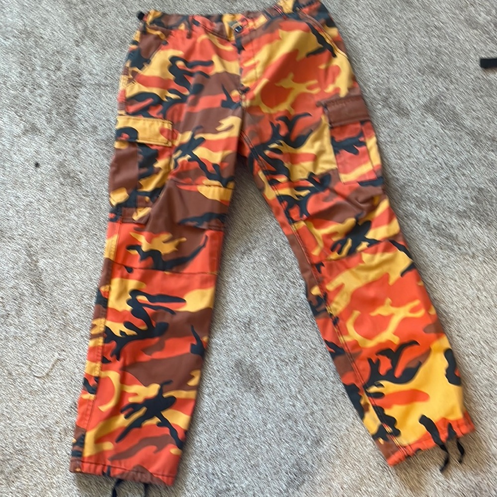 Orange Camo Cargo Pants